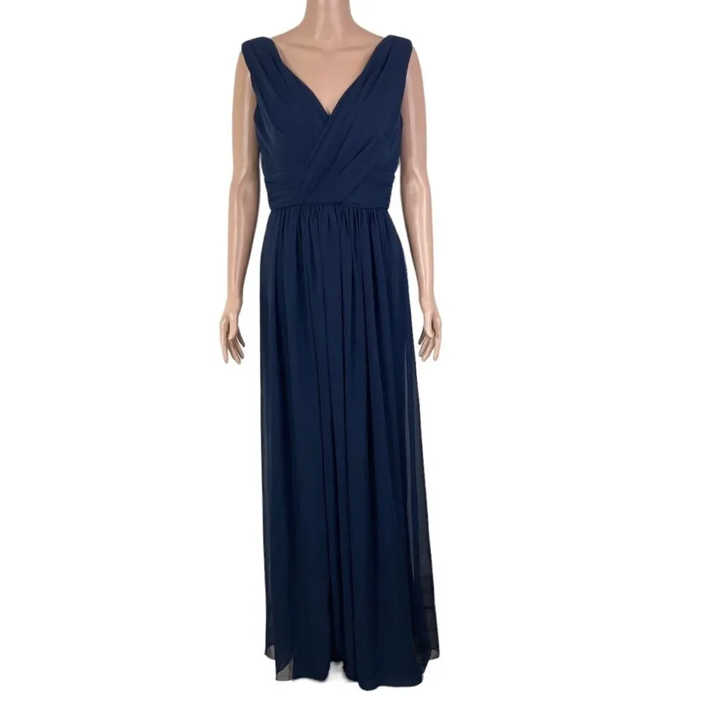 Dessy Collection Dress Womens 8R Midnight Blue Maxi